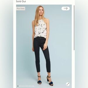 Anthropologie Essential Slim Trousers Black Size 4 NWT